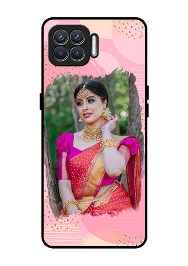 Oppo F17 Personalized Glass Phone Case  - Gold Glitter Splash Design