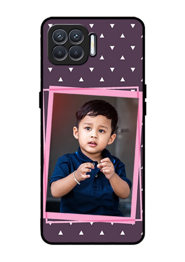 Oppo F17 Custom Glass Mobile Case  - Triangle Pattern Dotted Design