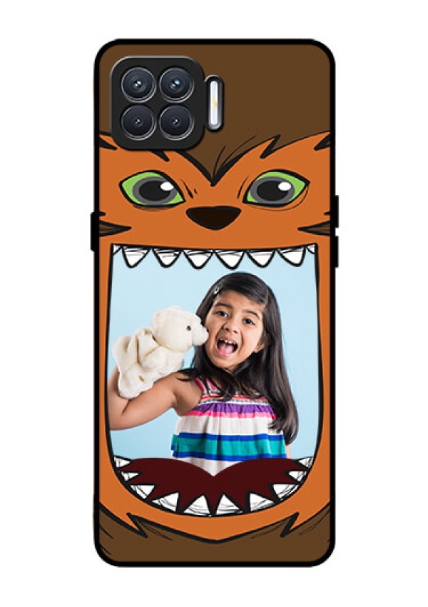 Oppo F17 Photo Printing on Glass Case  - Owl Monster Back Case Design