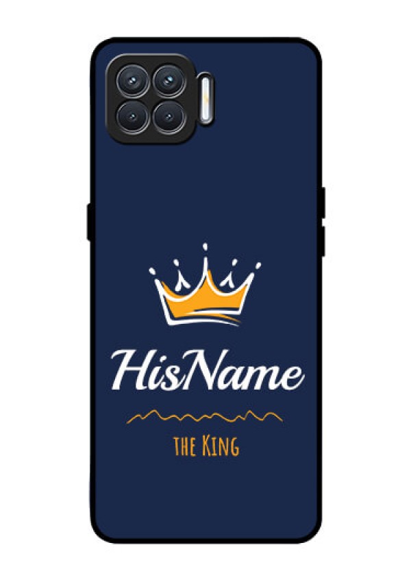 Oppo F17 Glass Phone Case King with Name