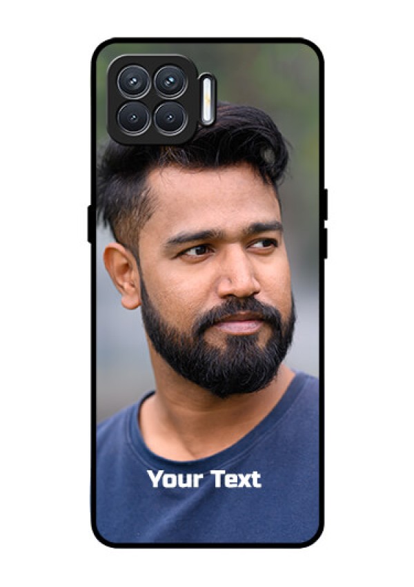 Oppo F17 Glass Mobile Cover: Photo with Text