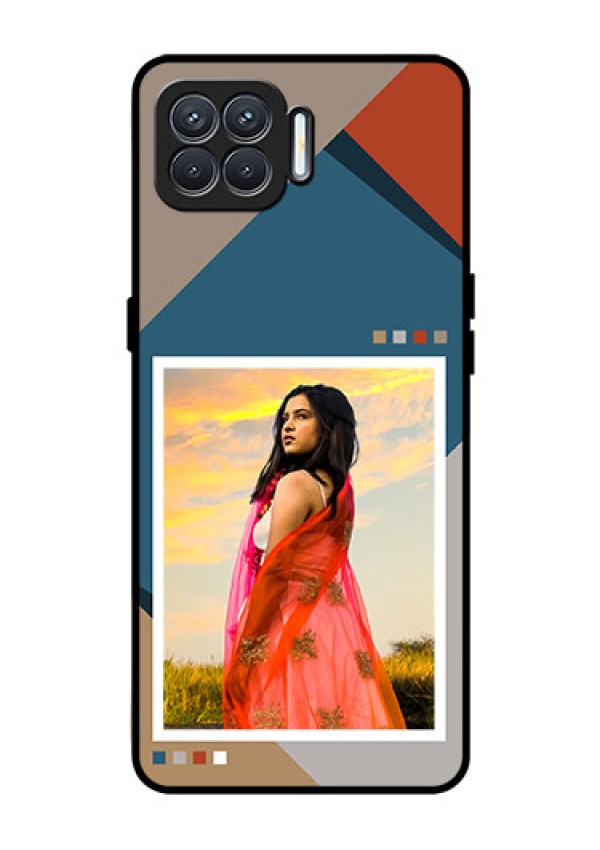 Oppo F17 Personalized Glass Phone Case - Retro color pallet Design
