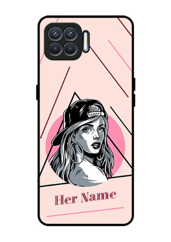 Oppo F17 Personalized Glass Phone Case - Rockstar Girl Design