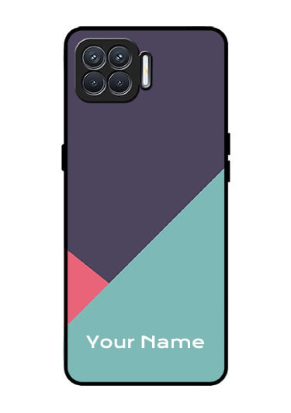 Oppo F17 Custom Glass Mobile Case - Tri Color abstract Design