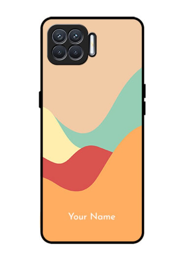 Oppo F17 Personalized Glass Phone Case - Ocean Waves Multi-colour Design