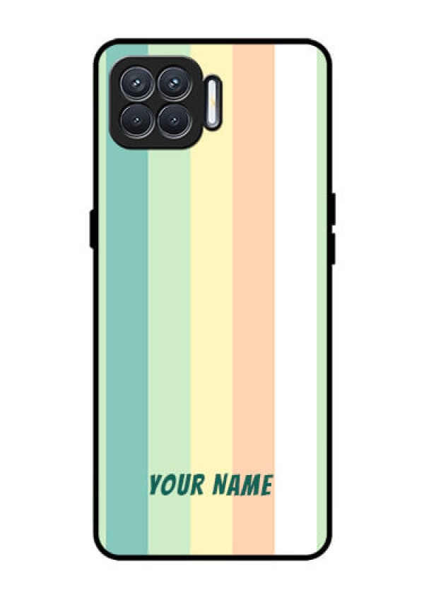 Oppo F17 Photo Printing on Glass Case - Multi-colour Stripes Design