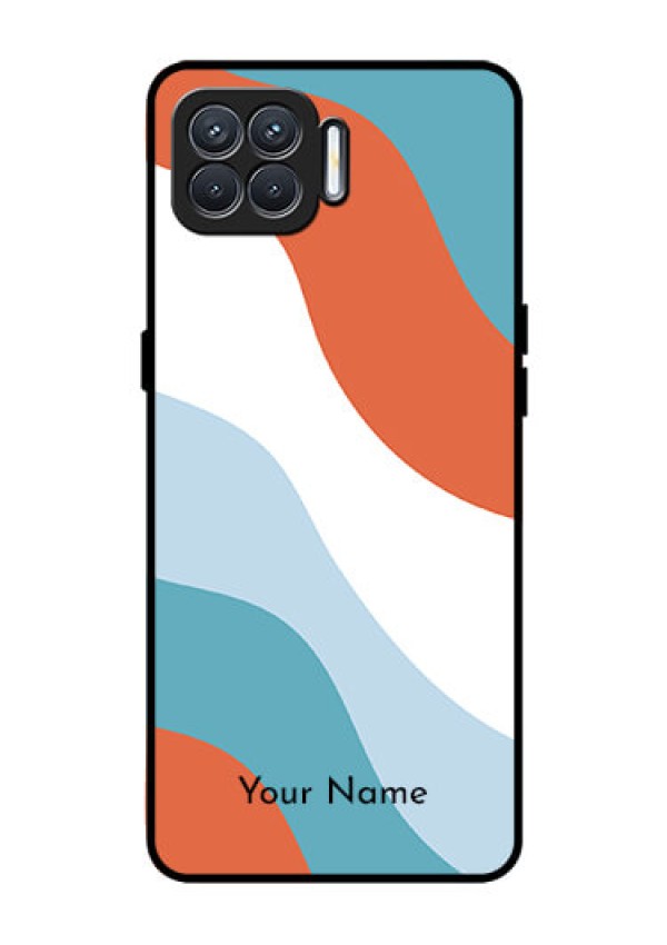 Oppo F17 Custom Glass Mobile Case - coloured Waves Design