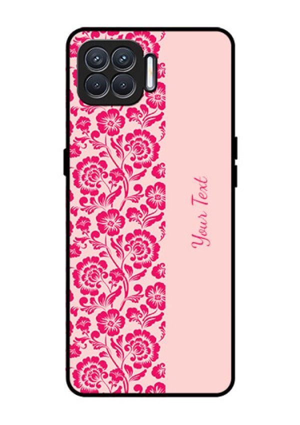 Oppo F17 Custom Glass Phone Case - Attractive Floral Pattern Design