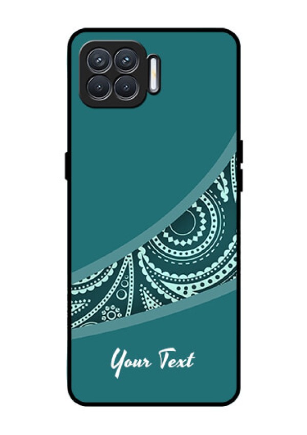 Oppo F17 Photo Printing on Glass Case - semi visible floral Design
