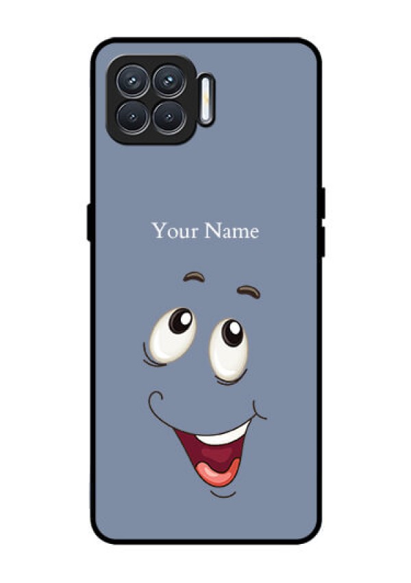 Oppo F17 Photo Printing on Glass Case - Laughing Cartoon Face Design