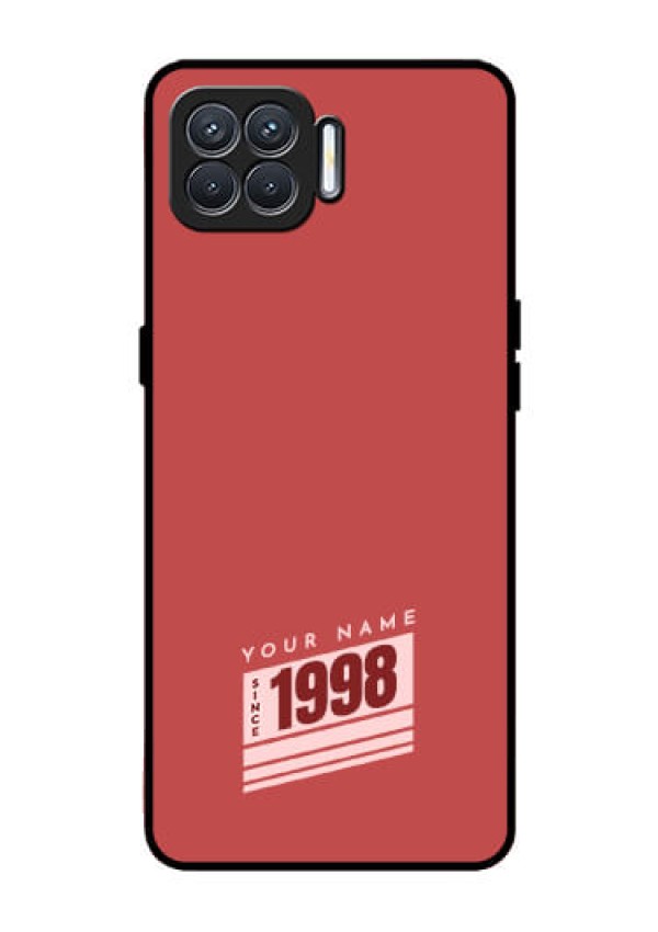 Oppo F17 Custom Glass Phone Case - Red custom year of birth Design