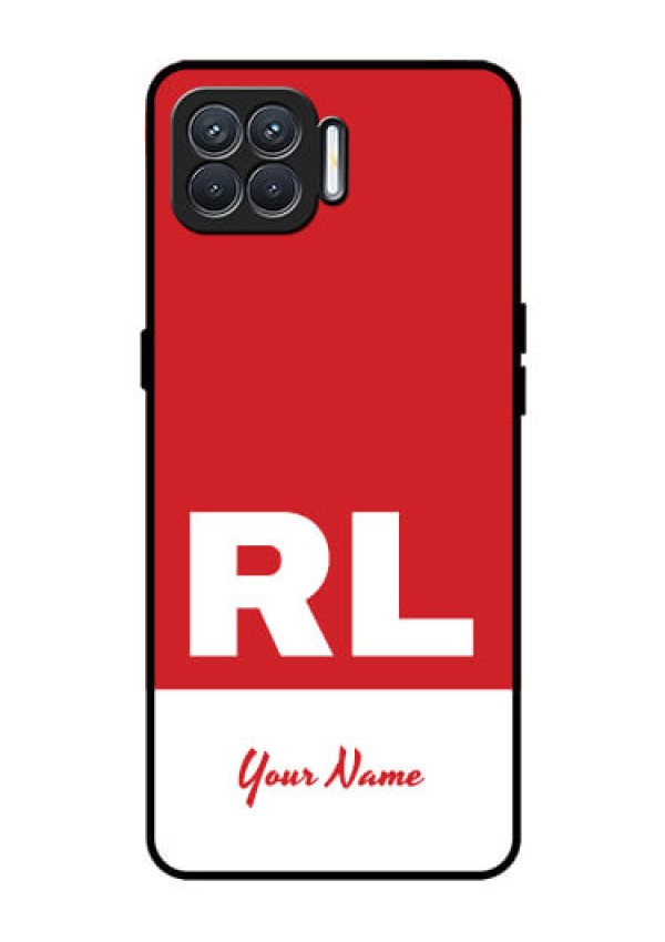 Oppo F17 Personalized Glass Phone Case - dual tone custom text Design