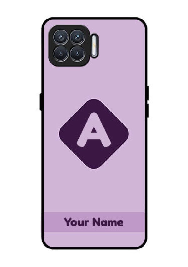 Oppo F17 Custom Glass Mobile Case - Custom Letter in curved badge Design