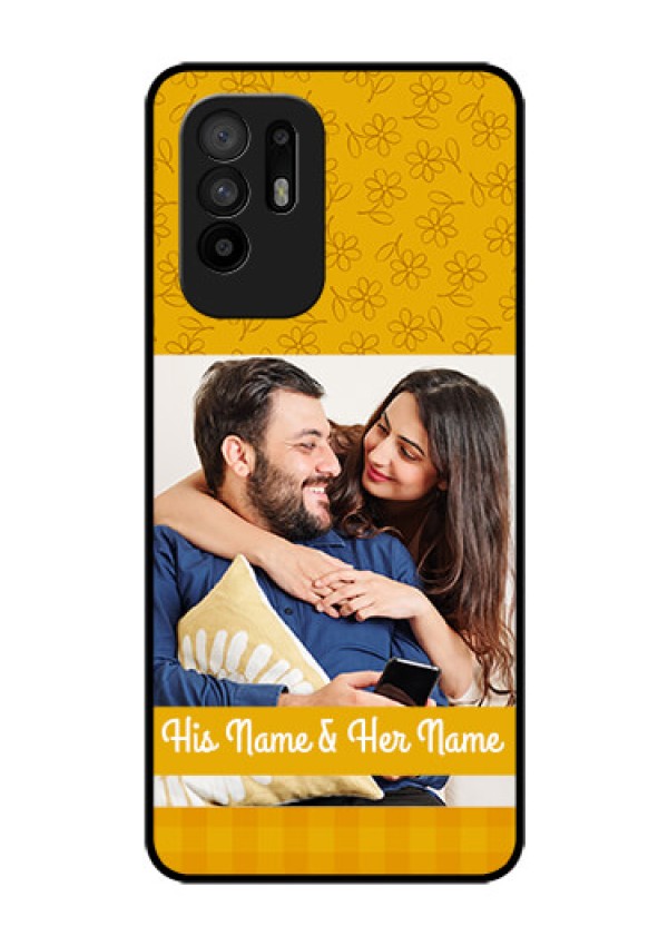 Oppo F19 Pro Plus 5G Custom Glass Mobile Case - Yellow Floral Design