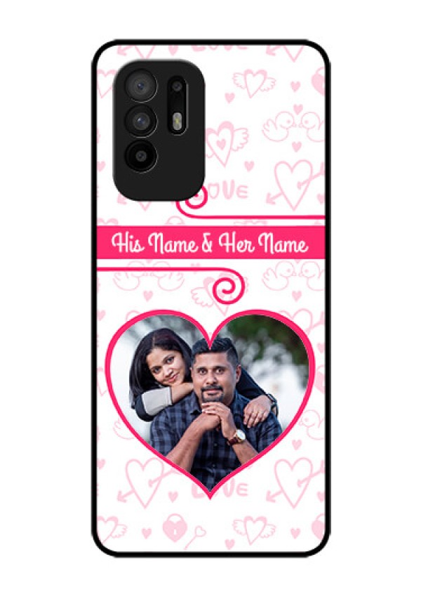 Oppo F19 Pro Plus 5G Personalized Glass Phone Case - Heart Shape Love Design