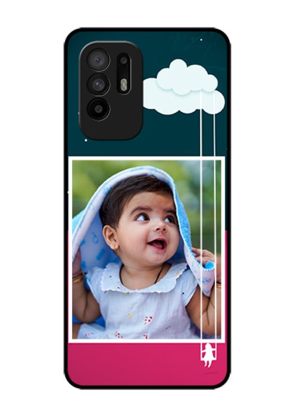Oppo F19 Pro Plus 5G Custom Glass Phone Case - Cute Girl with Cloud Design
