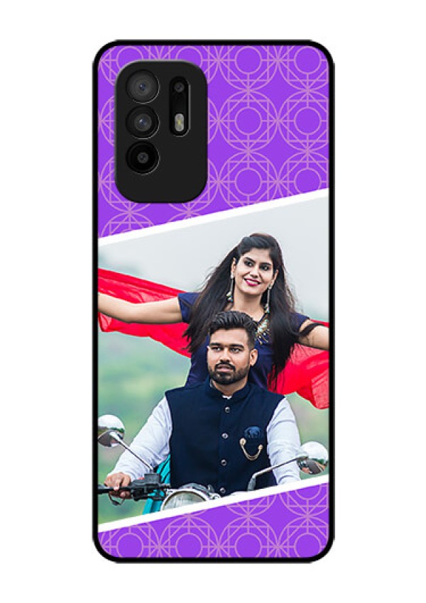 Oppo F19 Pro Plus 5G Custom Glass Phone Case - Violet Pattern Design