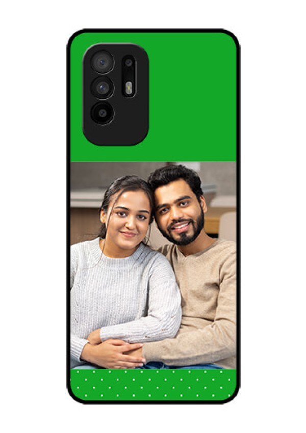 Oppo F19 Pro Plus 5G Personalized Glass Phone Case - Green Pattern Design
