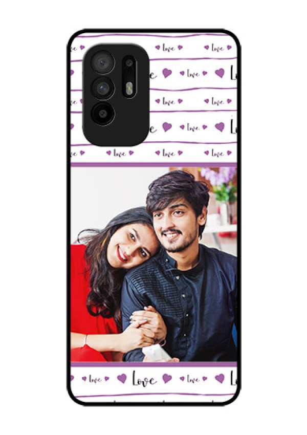Oppo F19 Pro Plus 5G Custom Glass Mobile Case - Couples Heart Design