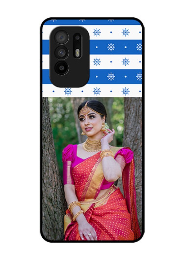 Oppo F19 Pro Plus 5G Photo Printing on Glass Case - Snow Pattern Design