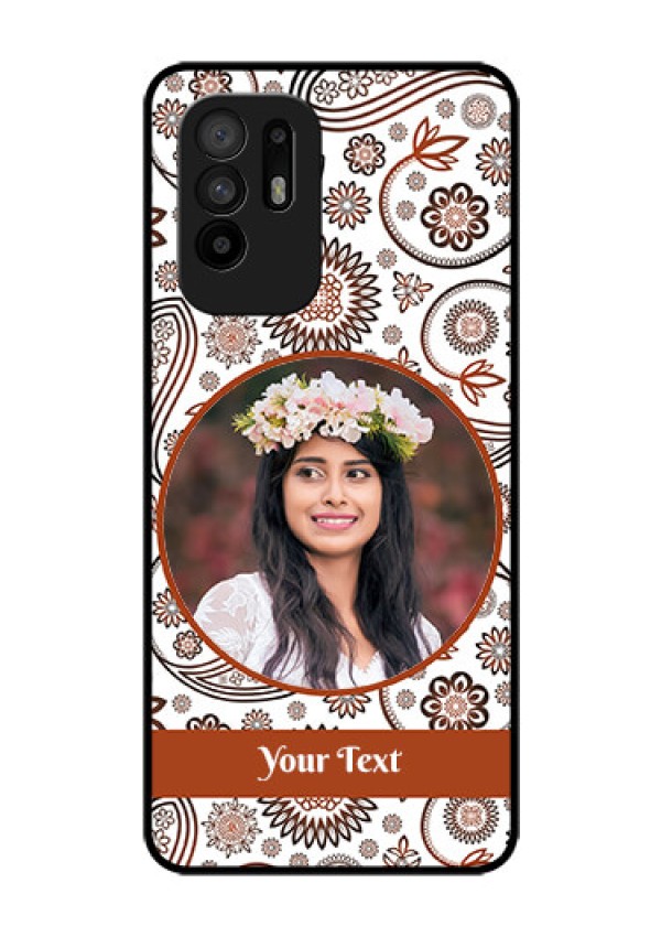 Oppo F19 Pro Plus 5G Custom Glass Mobile Case - Abstract Floral Design 