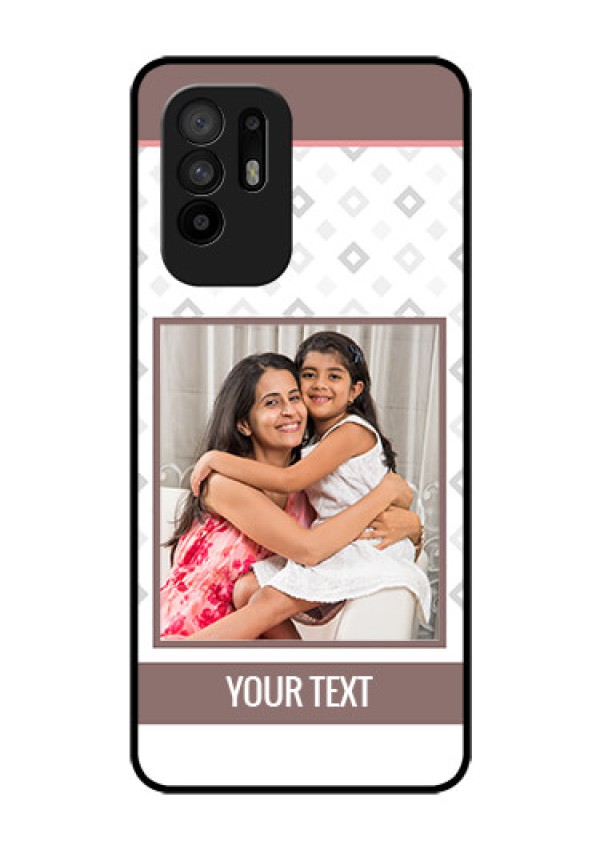 Oppo F19 Pro Plus 5G Photo Printing on Glass Case - Simple Diamond Design