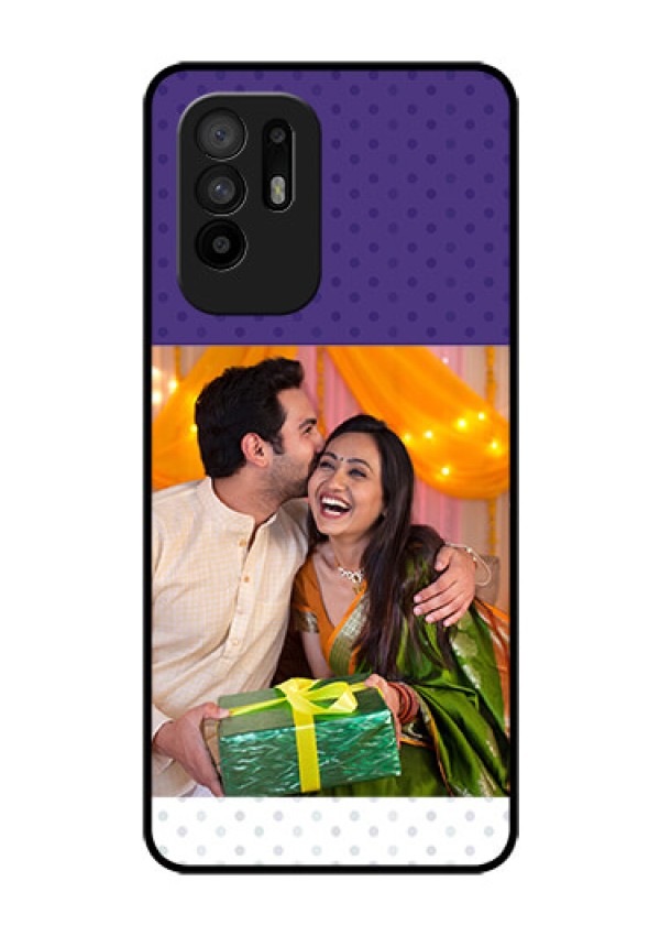 Oppo F19 Pro Plus 5G Personalized Glass Phone Case - Violet Pattern Design