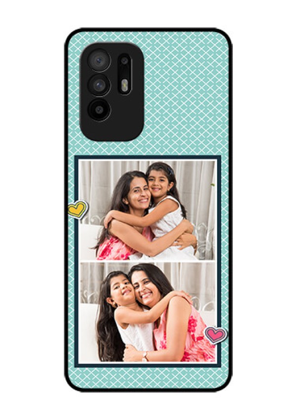 Oppo F19 Pro Plus 5G Custom Glass Phone Case - 2 Image Holder with Pattern Design