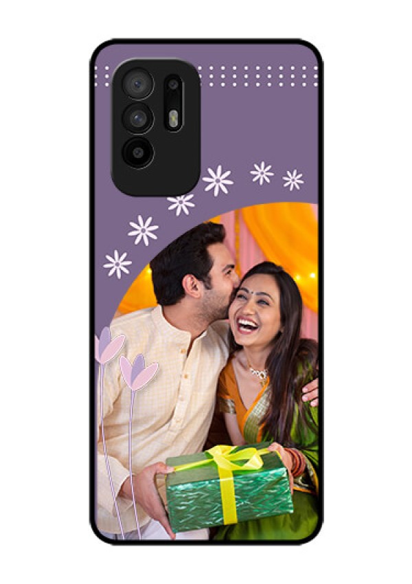 Oppo F19 Pro Plus 5G Custom Glass Mobile Case - Lavender flowers design 