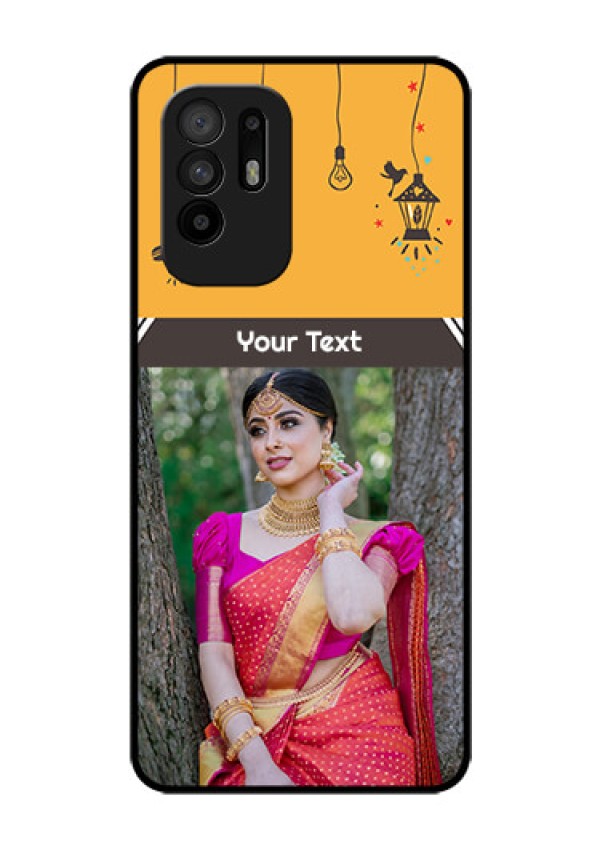 Oppo F19 Pro Plus 5G Custom Glass Mobile Case - with Family Picture and Icons 