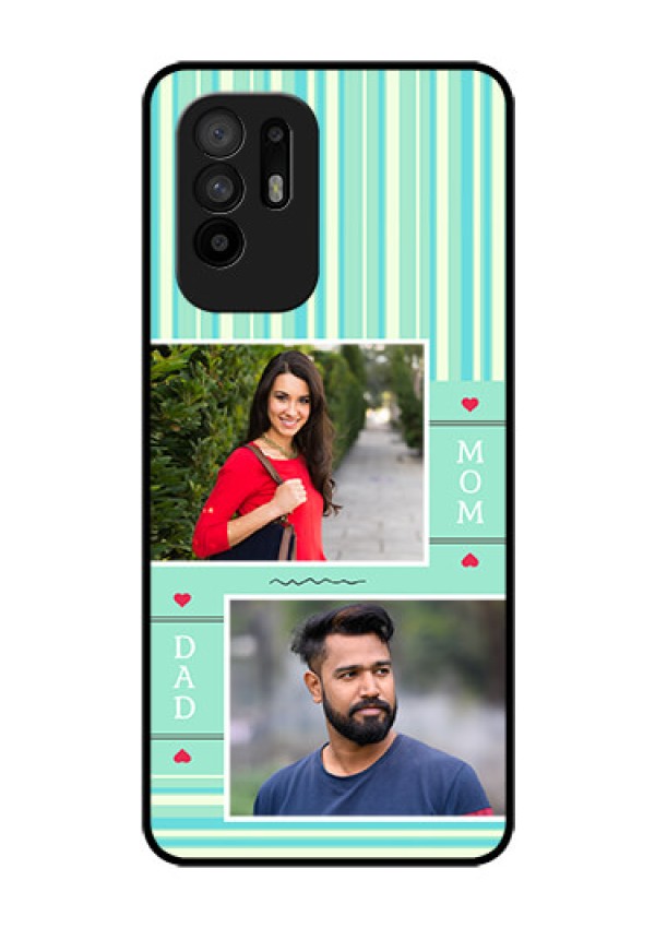 Oppo F19 Pro Plus 5G Custom Glass Phone Case - Mom & Dad Pic Design