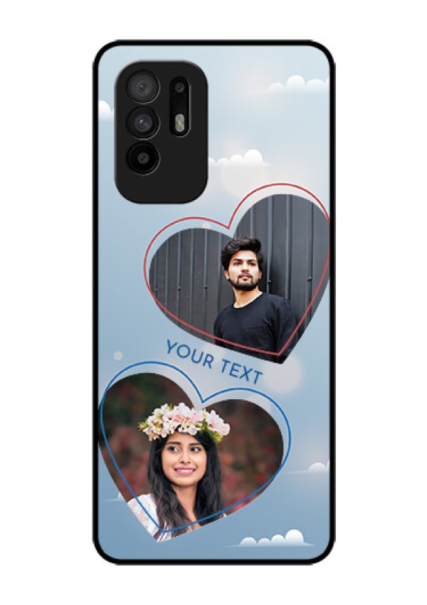 Oppo F19 Pro Plus 5G Custom Glass Mobile Case - Blue Color Couple Design 