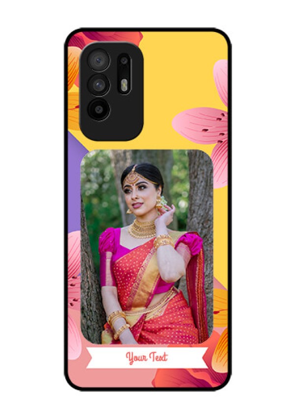 Oppo F19 Pro Plus 5G Custom Glass Mobile Case - 3 Image With Vintage Floral Design
