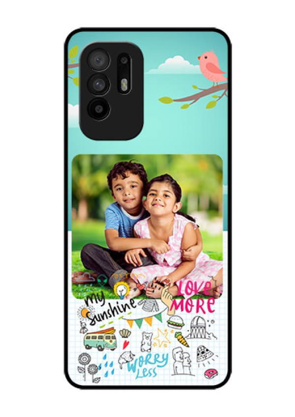 Oppo F19 Pro Plus 5G Photo Printing on Glass Case - Doodle love Design