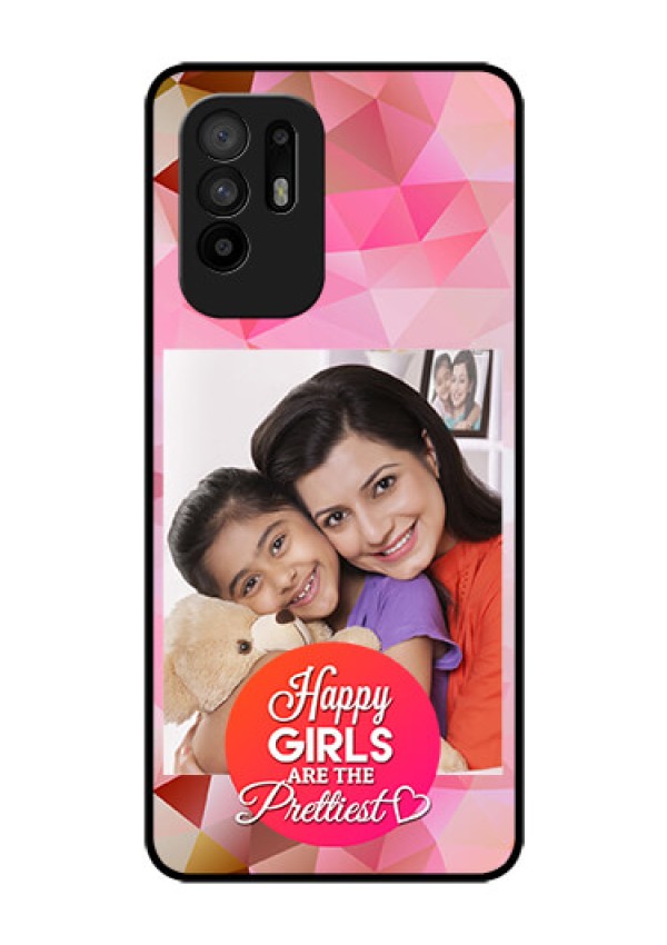 Oppo F19 Pro Plus 5G Photo Printing on Glass Case - Abstract Triangle Design