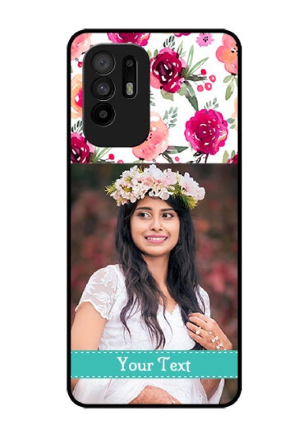 Oppo F19 Pro Plus 5G Custom Glass Phone Case - Watercolor Floral Design