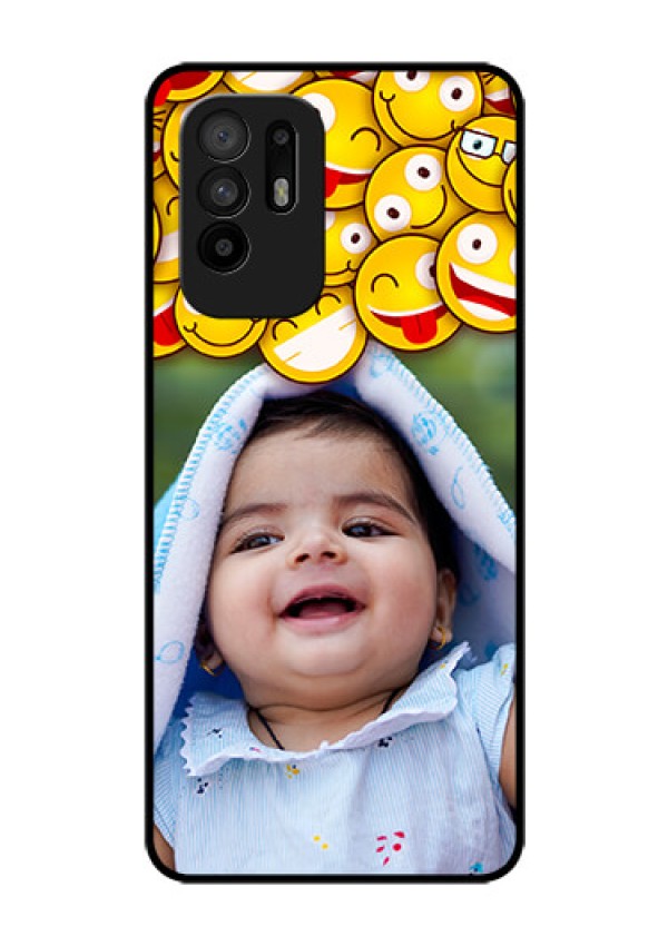 Oppo F19 Pro Plus 5G Custom Glass Mobile Case - with Smiley Emoji Design