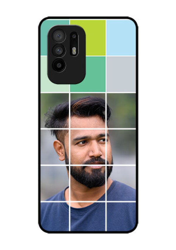 Oppo F19 Pro Plus 5G Photo Printing on Glass Case - with white box pattern 