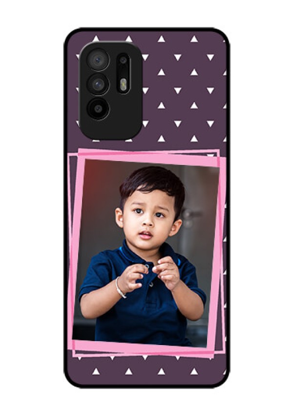 Oppo F19 Pro Plus 5G Custom Glass Mobile Case - Triangle Pattern Dotted Design