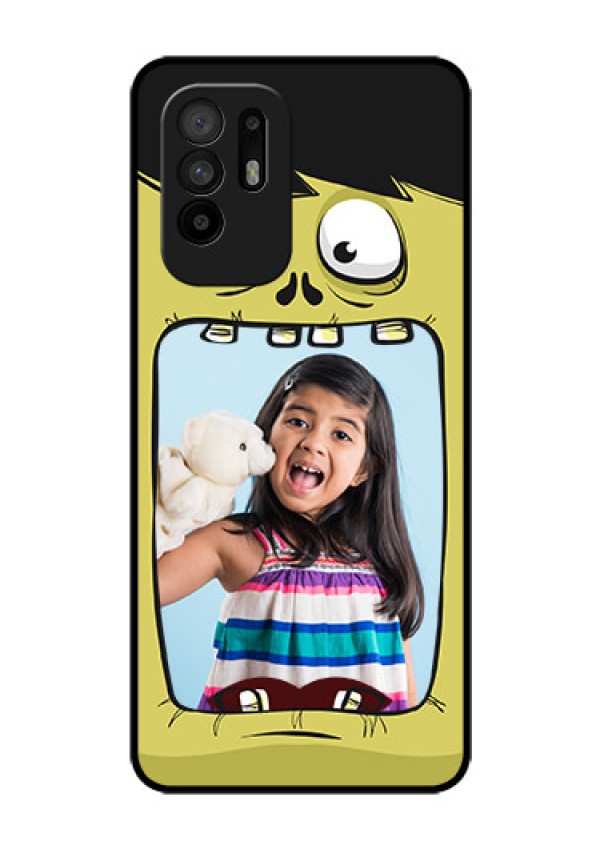 Oppo F19 Pro Plus 5G Personalized Glass Phone Case - Cartoon monster back case Design