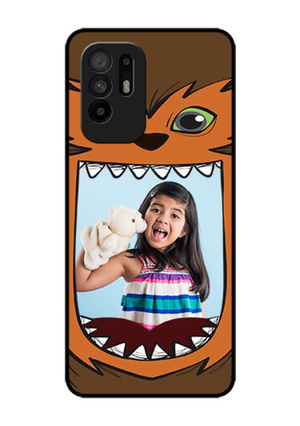 Oppo F19 Pro Plus 5G Photo Printing on Glass Case - Owl Monster Back Case Design