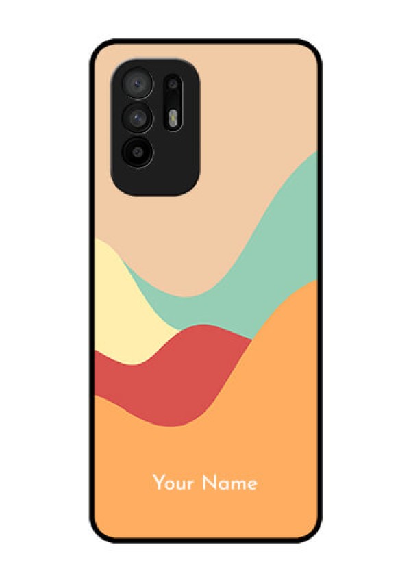 Oppo F19 Pro Plus 5G Personalized Glass Phone Case - Ocean Waves Multi-colour Design