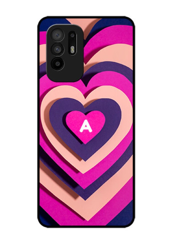 Oppo F19 Pro Plus 5G Custom Glass Mobile Case - Cute Heart Pattern Design