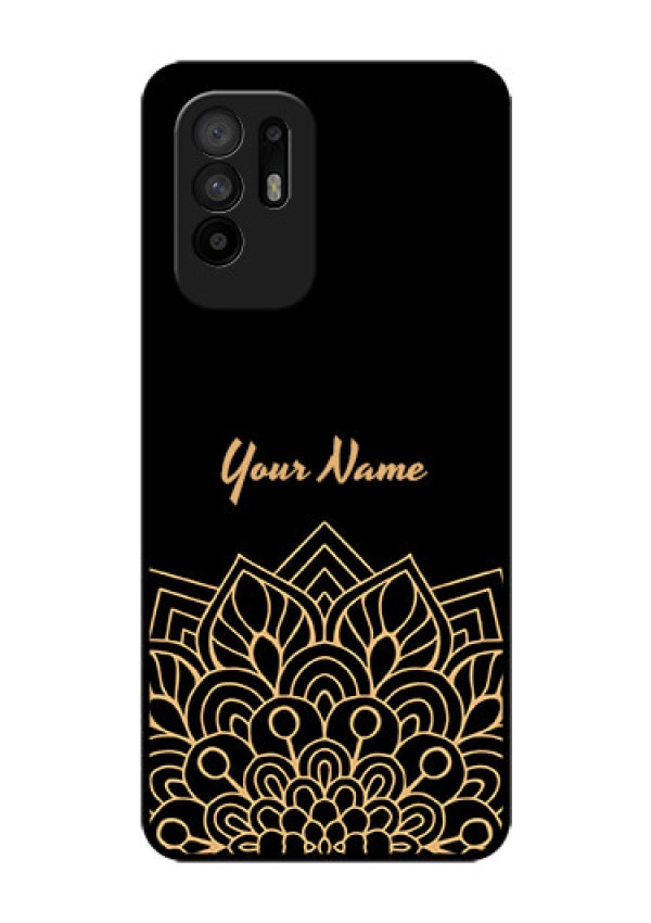 Oppo F19 Pro Plus 5G Custom Glass Phone Case - Golden mandala Design