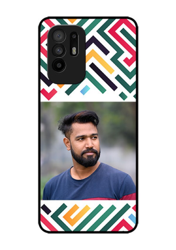Oppo F19 Pro Plus 5G Personalized Glass Phone Case - Colorful Maze Pattern Design