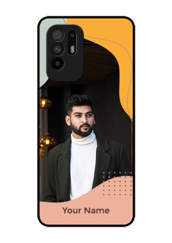 Oppo F19 Pro Plus 5G Personalized Glass Phone Case - Tri-coloured overlay design