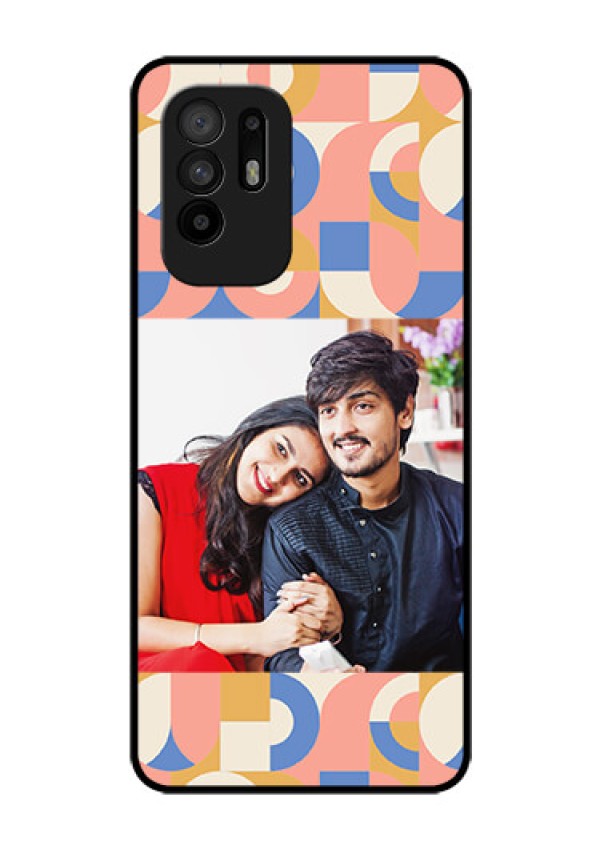 Oppo F19 Pro Plus 5G Photo Printing on Glass Case - Semi-circle Maze Pattern Design