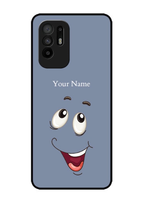 Oppo F19 Pro Plus 5G Photo Printing on Glass Case - Laughing Cartoon Face Design