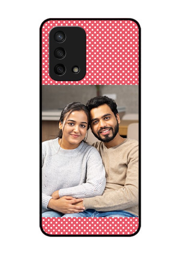 Oppo F19s Custom Glass Phone Case - White Dotted Design