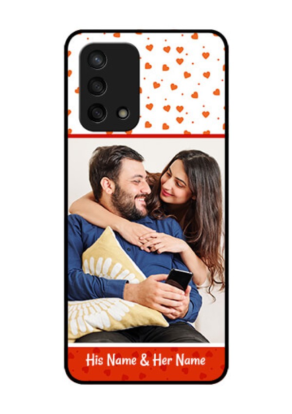 Oppo F19s Custom Glass Phone Case - Orange Love Symbol Design